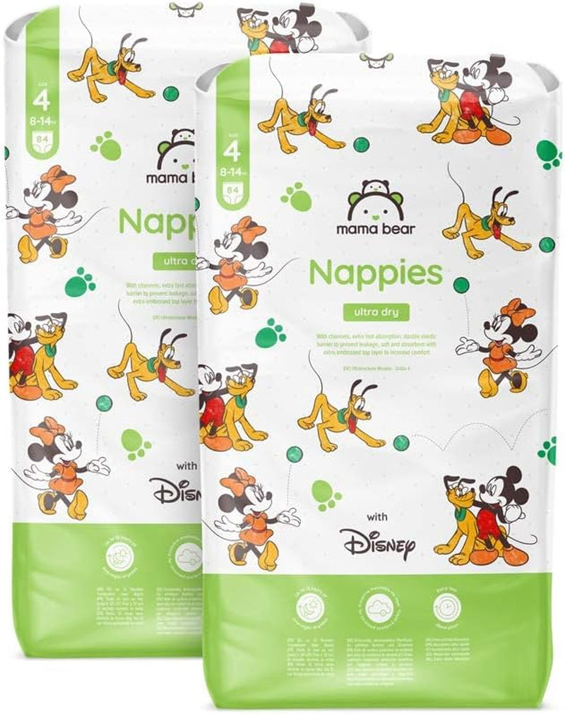 Marchio Amazon: Mama Bear Disney Pannolini Ultra Dry, taglia 3 (4-9 kg) - Scatola mensile, bianco, 172 pezzi (2 confezioni da 86)