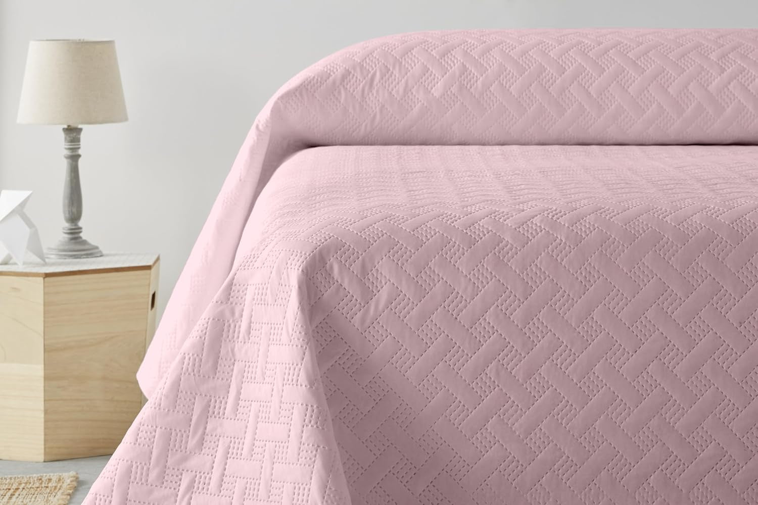 LISO - Copriletto per 105 cm - Copriletto Bouti - Primavera ed Estate - 200X260 cm - Letti e coperte rosa Besuche den Degrees home-Store