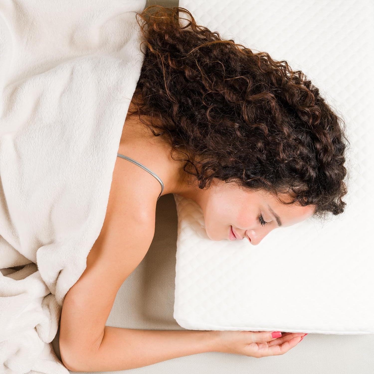 Supporto per il collo Cuscino in memory foam regolabile in altezza Cuscino da letto ortopedico ed ergonomico Cuscino per alleviare il dolore al collo Supporto per il collo e poliestere lavabile anti russamento. Copricuscini ortopedici cervicali Naty Shop