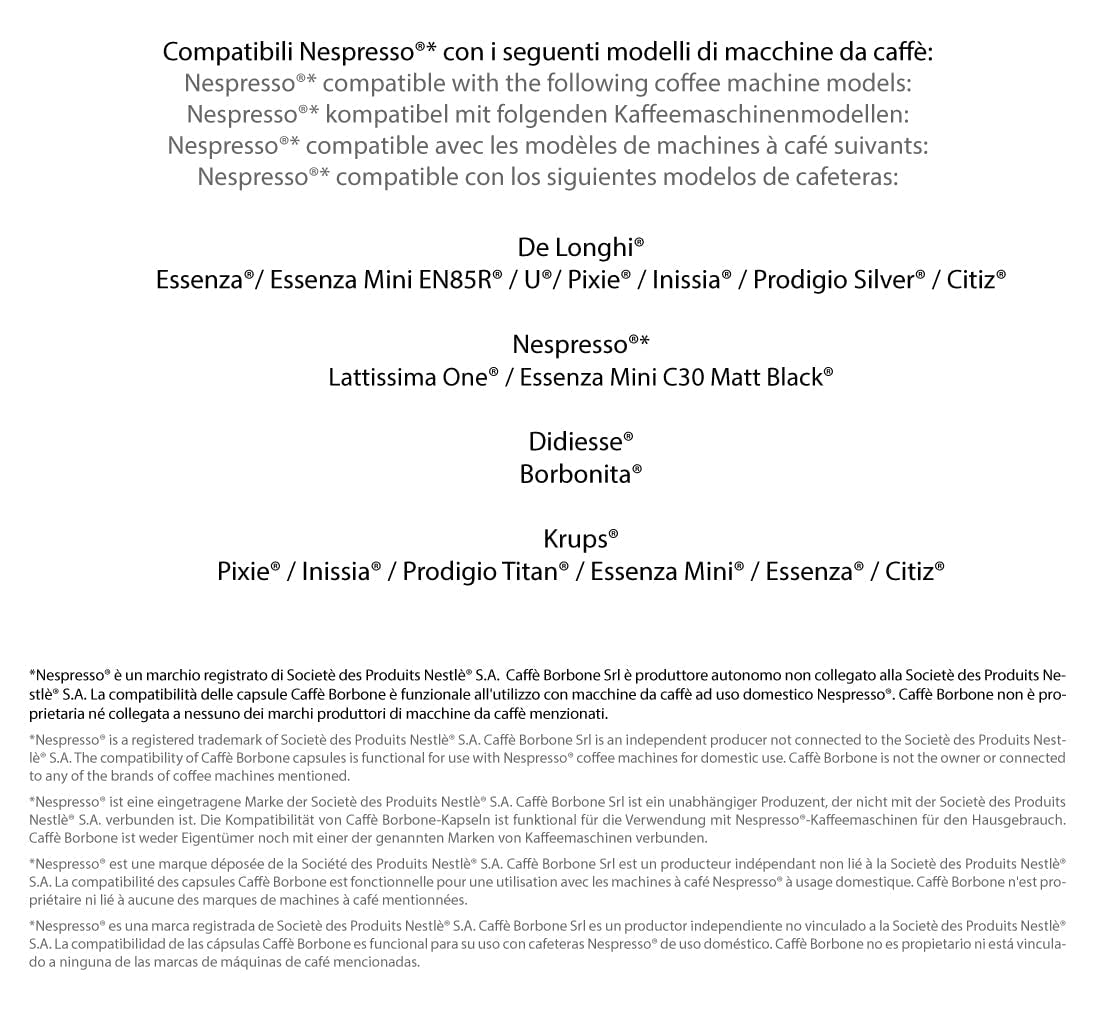 Caffè Borbone Respresso, Rote Kaffeemischung - 50 Kapseln - Compatibile con Nespresso®* Haushalts-Espressomaschinen