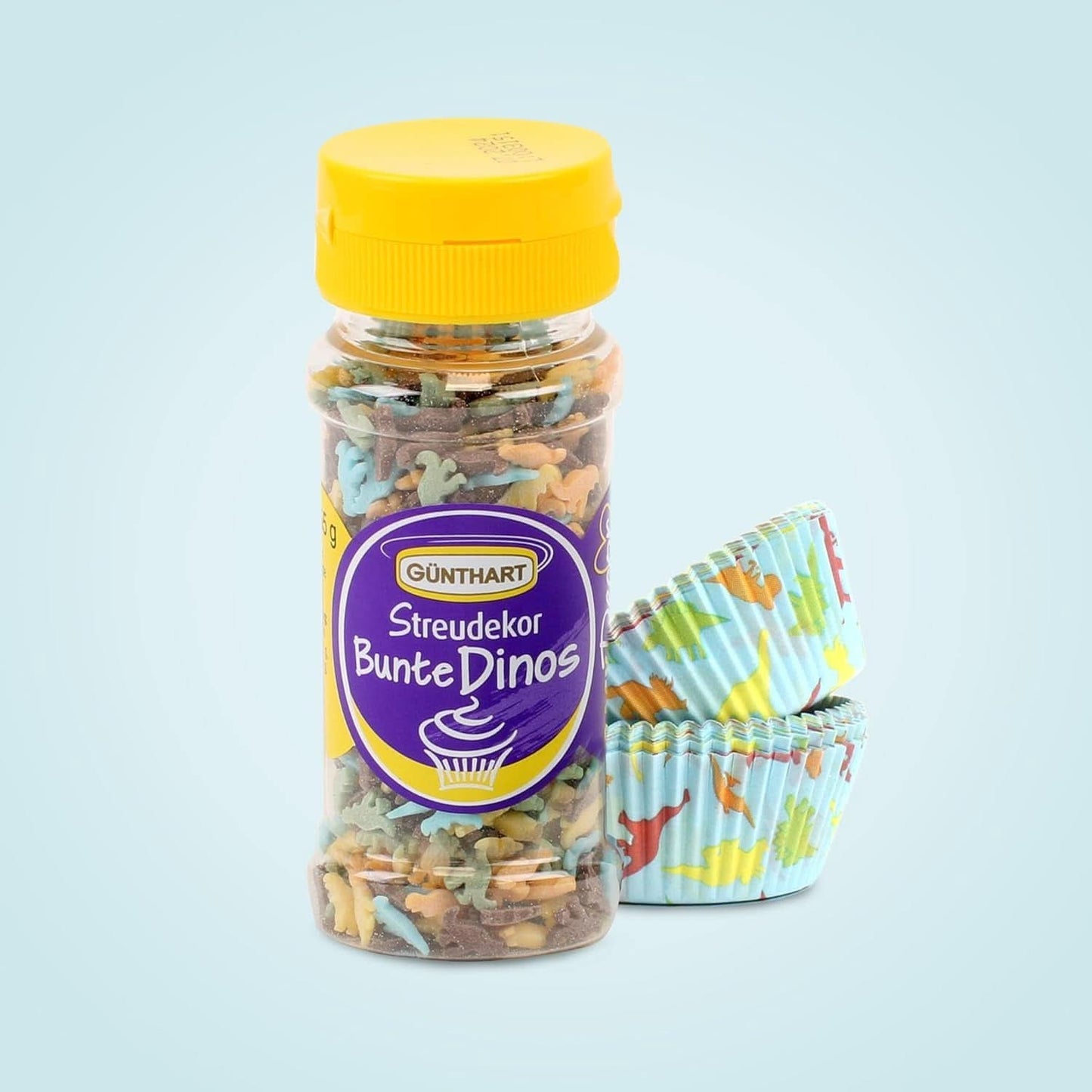 Set Günthart Dino, 55 grammi + 50 pirottini di carta per cupcake Sprinkles Naty Shop