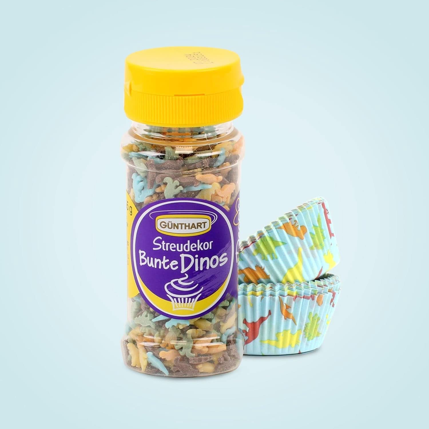 Set Günthart Dino, 55 grammi + 50 pirottini di carta per cupcake Sprinkles Naty Shop