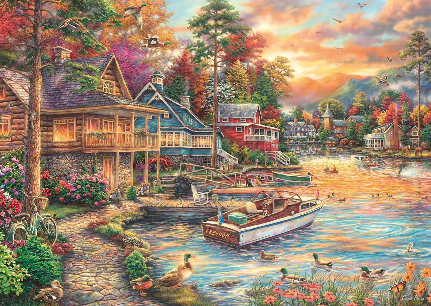 Schmidt Spiele 58553 Chuck Pinson, Shore in the Evening Gold, puzzle 1000 pezzi Puzzle Naty Shop