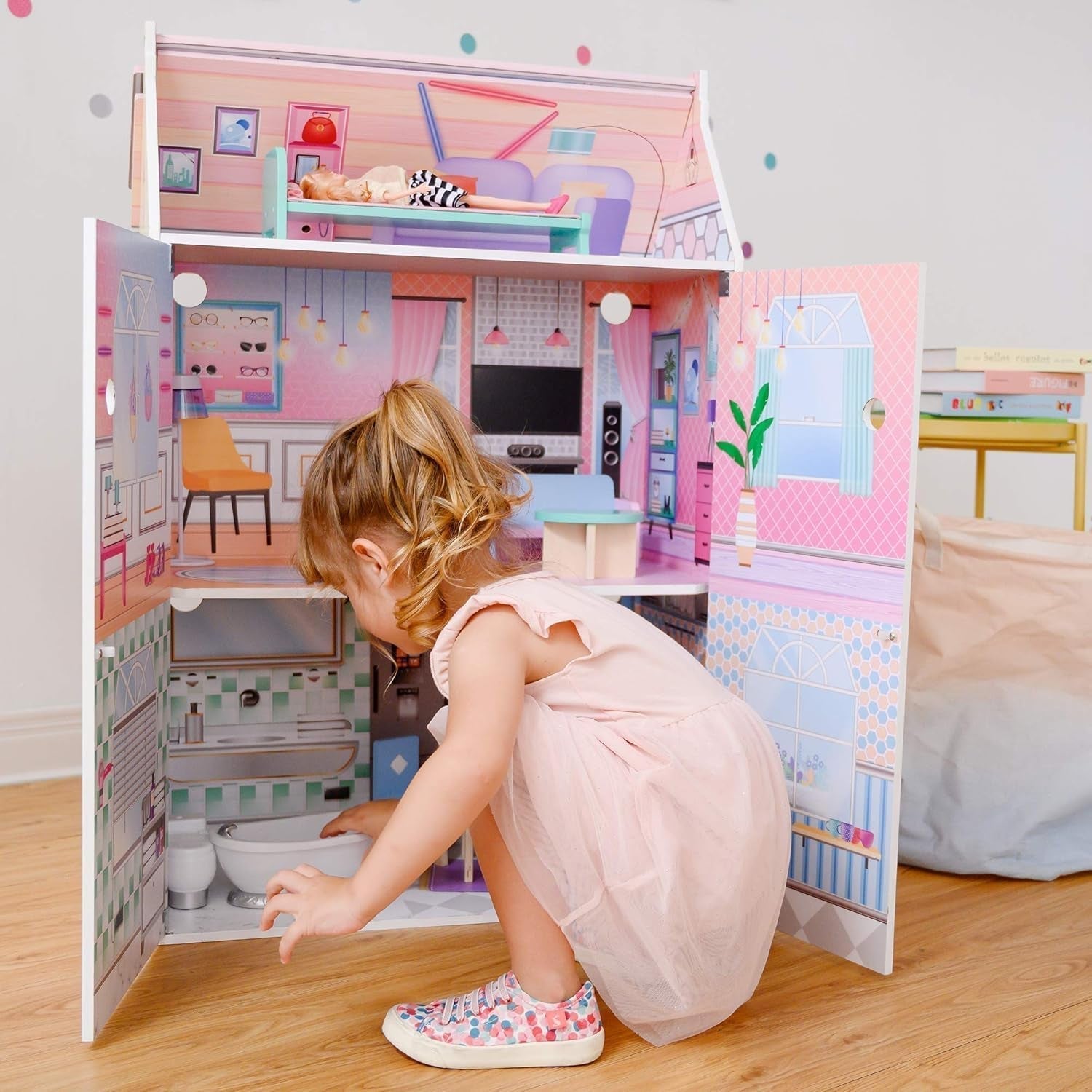Olivias Little World Glasshouse Kids Casa delle bambole da 12" e 10 accessori per bambole 3,5" Multi Td-12518D Case delle bambole Naty Shop