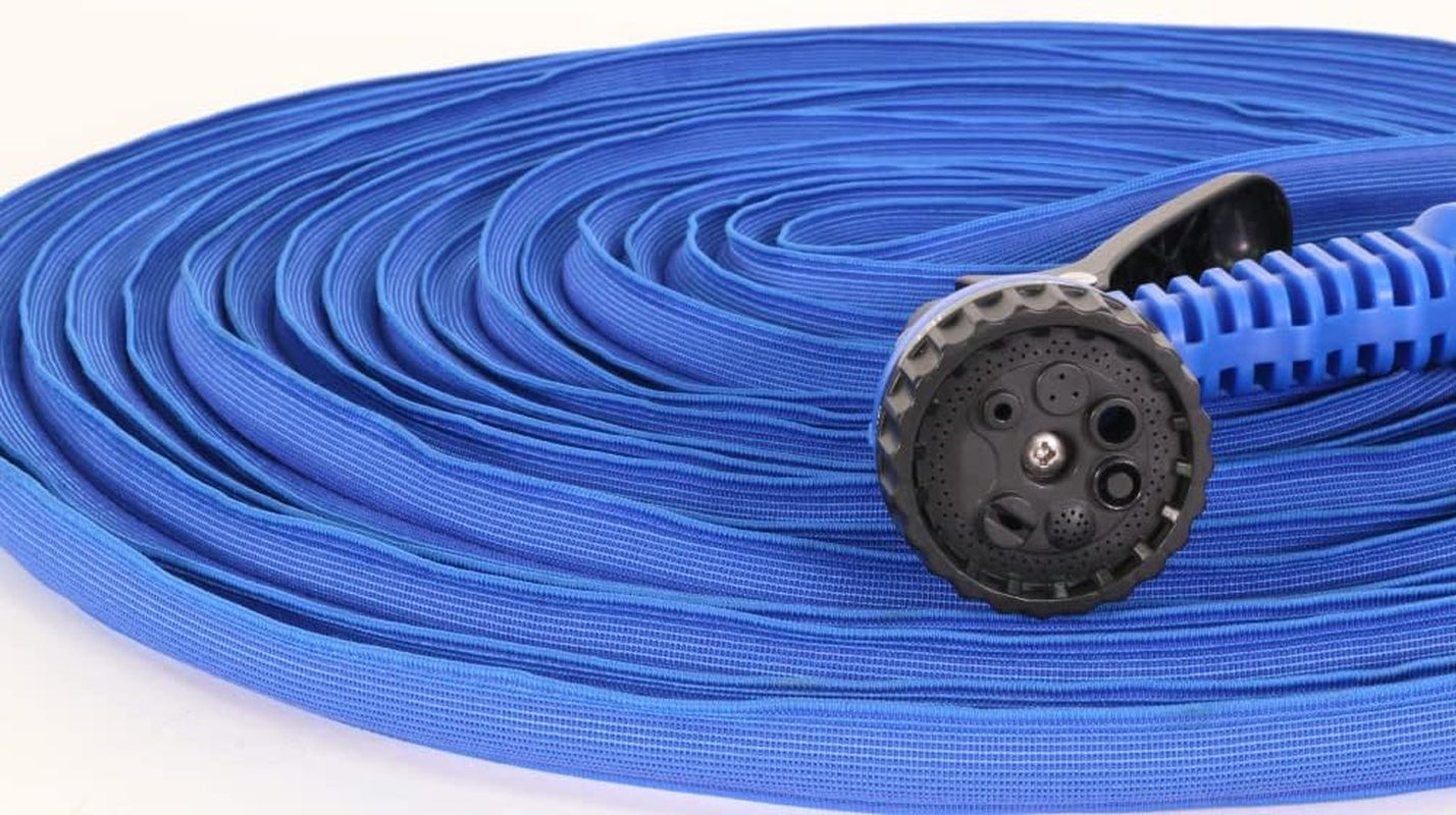 Goodyear - Tubo da giardino da 30 m flessibile, antitorsione e leggero in lattice e tessuto ad alta densità a 3 strati, attacchi rapidi da ½" e ¾" + pistola a spruzzo 7 funzioni