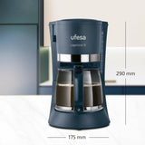 Ufesa CG7114 Caffettiera filtro Capriccio, 6 tazze, 600W, caraffa 0,6L, sistema antigoccia, spegnimento automatico, blu