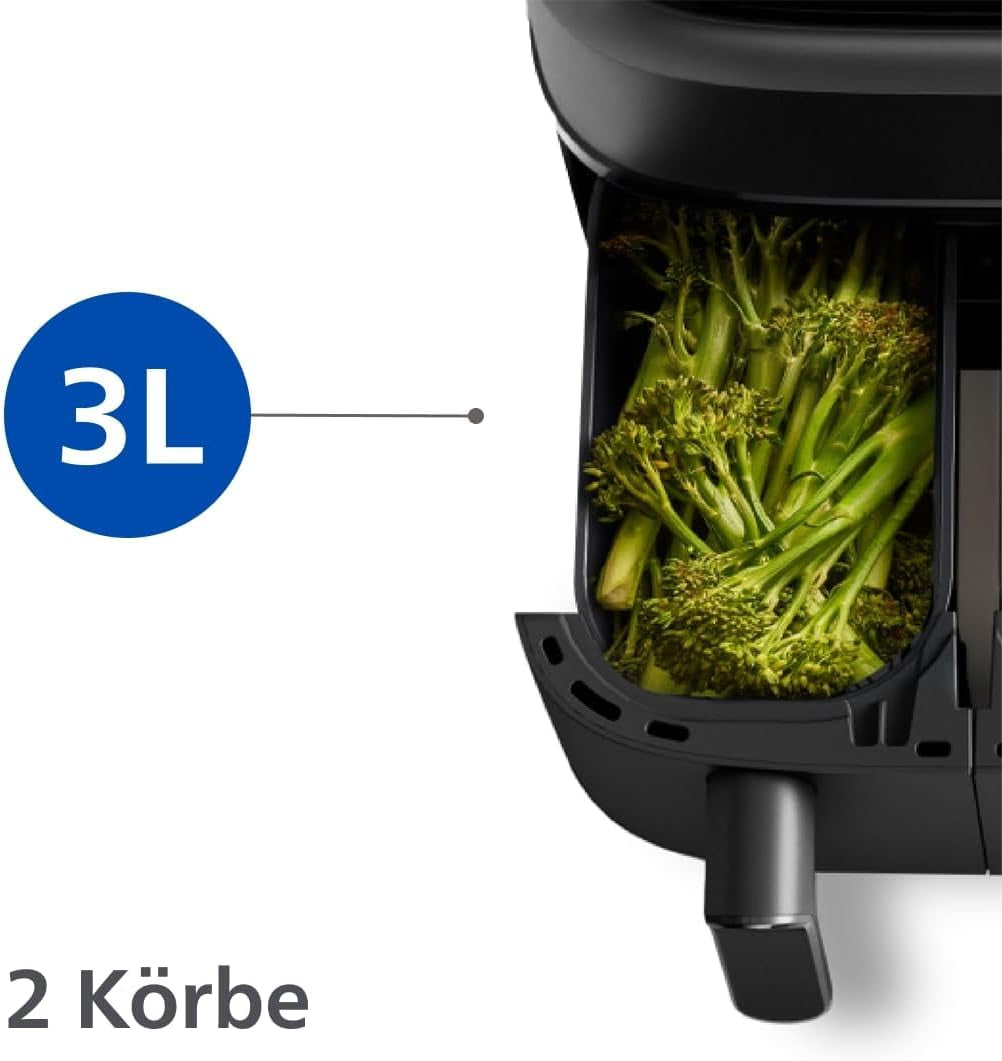 Philips Dual Basket Airfryer Serie 3000 con set colazione, 9 litri, 2 cassetti Elettrodomestici Naty Shop
