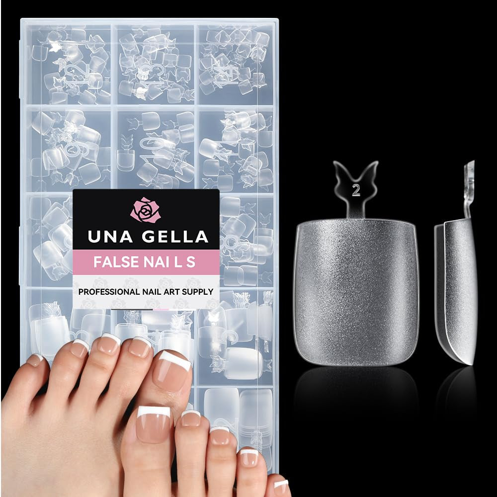 Punte per unghie in gel ballerina 216 pezzi 12 dimensioni Punte per unghie in gel morbido Copertura completa Set di estensioni per unghie Semi opaco Fai da te Home Art