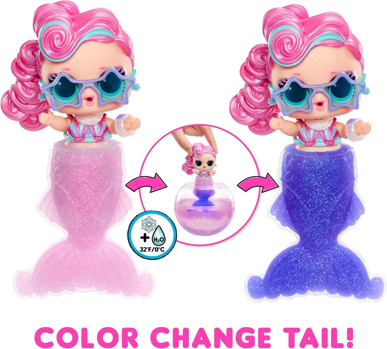 LOL Sorpresa! Sirene Tots - Mini bambole alla moda con code che cambiano colore - Adatte a collezionisti, ragazze e ragazzi dai 4 anni in su