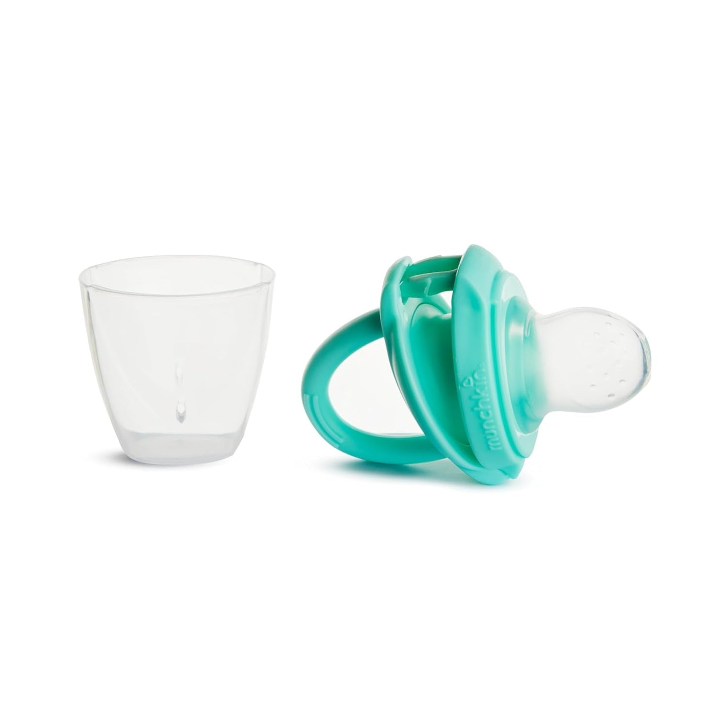 Dispenser di alimenti in silicone per bambini Munchkin | Ideale per i viaggi: sacchetti in silicone per alimenti surgelati | Distributore di cibo autoalimentato | Mangiatoia per lo svezzamento | Senza BPA | Da 4 mesi+ | Confezione da 2 | Blu e verde