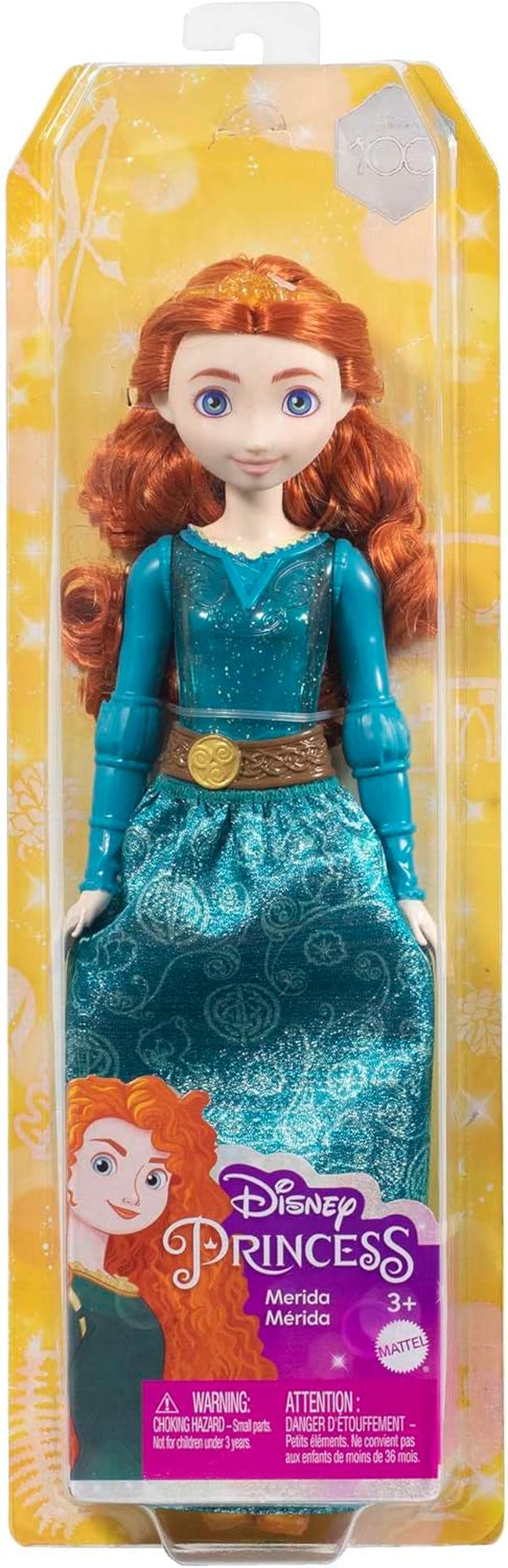 Mattel Disney Princess Toy Merida bambola fatta a mano con vestiti scintillanti e accessori ispirati al film Disney e Pixar, regalo per bambini HLW13