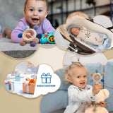 Anello per massaggiagengive con catenella per ciuccio - Aiuto per la dentizione - Giocattolo per bambini 0-6 mesi - Elementi essenziali per neonati - Giocattolo per la dentizione senza BPA - Idee regalo per neonati