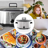 Crockpot a cottura lenta,| 3,5 litri (3-4 persone), contenitore per rosolare carne e verdure, Slow Cooker in acciaio inox Naty Shop