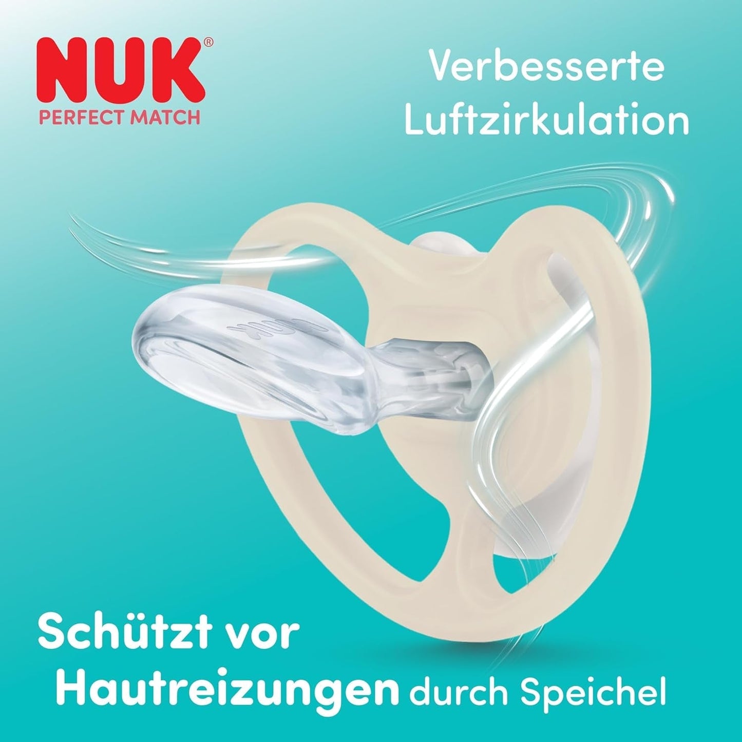 Ciucci NUK Perfect Match Air Night per neonati | 0-6 mesi | Ciucci fosforescenti che favoriscono la circolazione dell'aria e prevengono la sbavatura | 95% di accettazione da parte dei bambini** | Leone | Confezione da 2