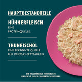 Lily's Kitchen Aus Naturichen Ingredient hermestellung Zerkleinerte Filets in Gelee mit Hühnchen und Lachs Ausgewachsen Nassfutter für Katzen 70 g Dose