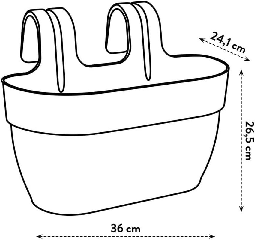 elho Vibia Campana Easy Hanger M 36 - Vaso per balcone ed esterno - Ø 36,0 x H 26,5 cm - Nero/Antracite