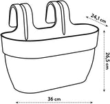 elho Vibia Campana Easy Hanger M 36 - Vaso per balcone ed esterno - Ø 36,0 x H 26,5 cm - Nero/Antracite