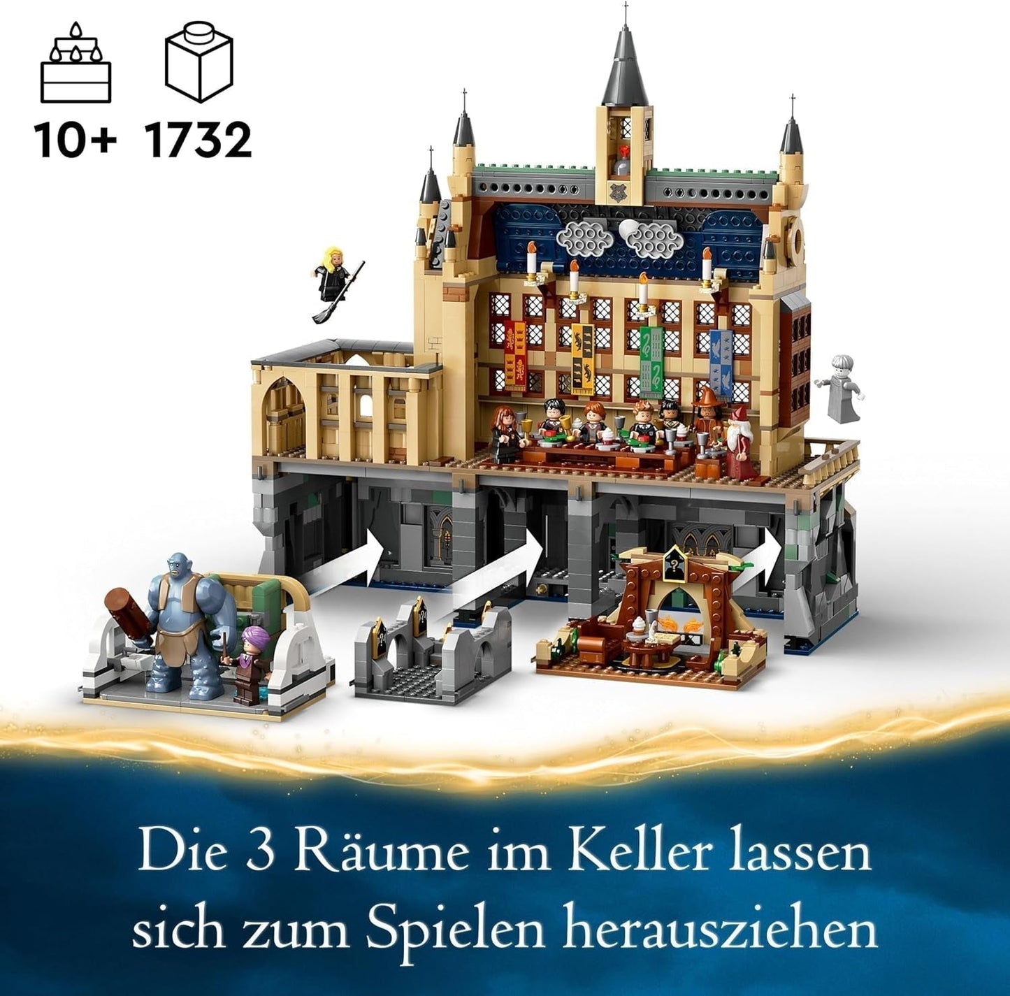 LEGO Harry Potter Castello di Hogwarts: La Sala Grande, giocattolo da collezione con 11 minifigure tra cui Hermione Granger, regalo magico per ragazzi e ragazze 76435 Set da costruzione Besuche den LEGO-Store