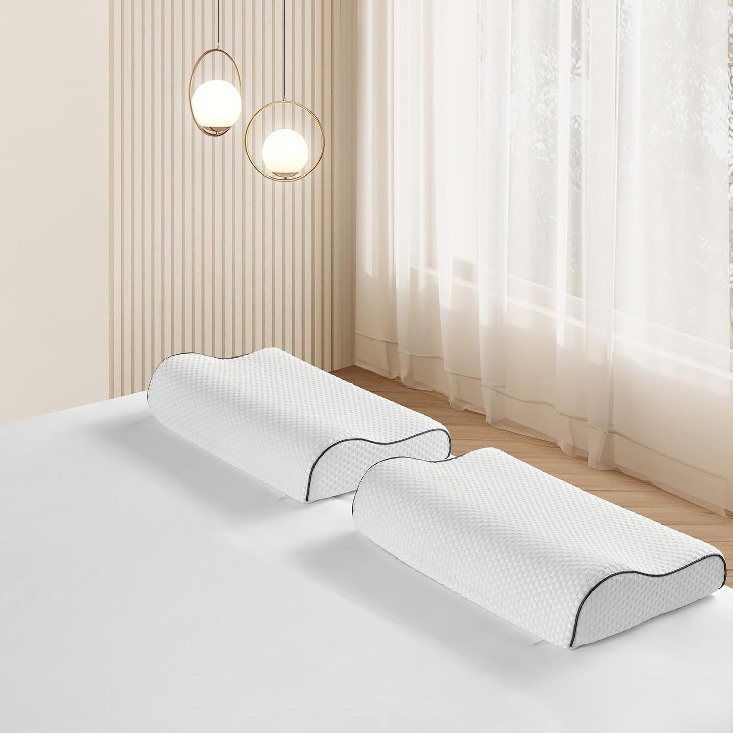 Z-Hom tessuto di sostegno del ginocchio, tessuto di schiuma con memoria, tessuto per il sonno laterale, tessuto ergonomico, tessuto anti-sforamento, tessuto ortopedico per il sonno, tessuto rimovibile (49 X 30 X 7/10 Cm) Perno ortopedico cervicale Naty Shop