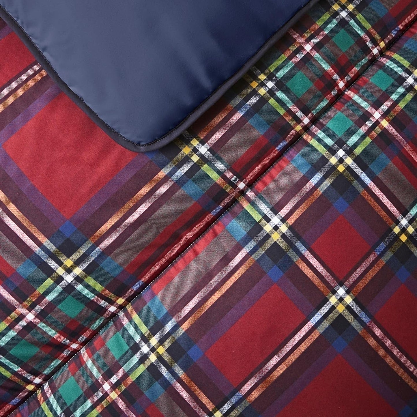 Set piumino e federa Night Lark, 10,5 tog, singolo, tartan rosso classico, biancheria da letto di lusso, ipoallergenico, piumini e trapunte lavabili in lavatrice Naty Shop