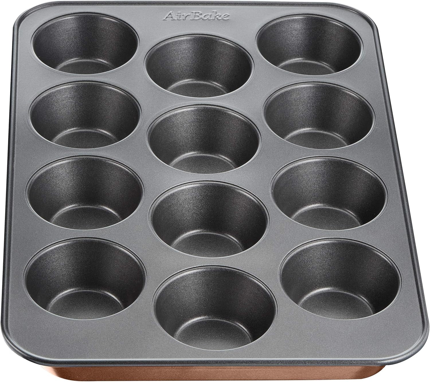 Tefal Airbake J2555014 Muffinform, Antihaftbeschichtung, Karbonstahl, Braun, 29 X 41 Cm Stampi e vassoi per cuocere Naty Shop