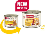 Animonda Carny Senior Cibo umido per gatti con manzo + pollo + formaggio (6 x 200 g), cibo umido senza cereali e senza zucchero per gatti dai 7 anni in su, con ingredienti freschi e carnosi