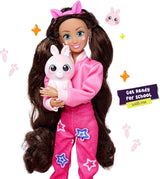Simba 105953975 - Kawaii Hi Dress-Up Lucy Doll (26 cm) - Bambola articolata per parrucchiere, bambola coniglio a pelo lungo e accessori giocattolo da 4 anni in su