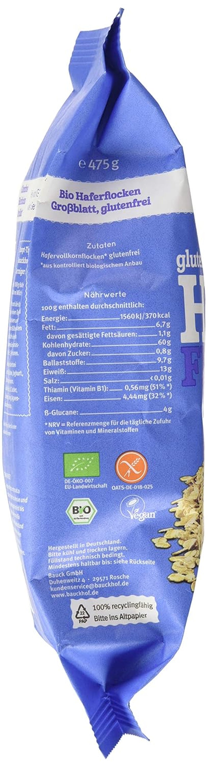 Fiocchi d'avena bio, 475 g
