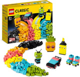 LEGO 11027 Classic Neon Set di costruzione creativo, Set di scatole di mattoni, Giocattolo da costruzione con modelli: macchina, ananas, alieno, pattini a rotelle, personaggi e altro, per bambini dai 5 anni Set di costruzione Besuche den LEGO-Store Single
