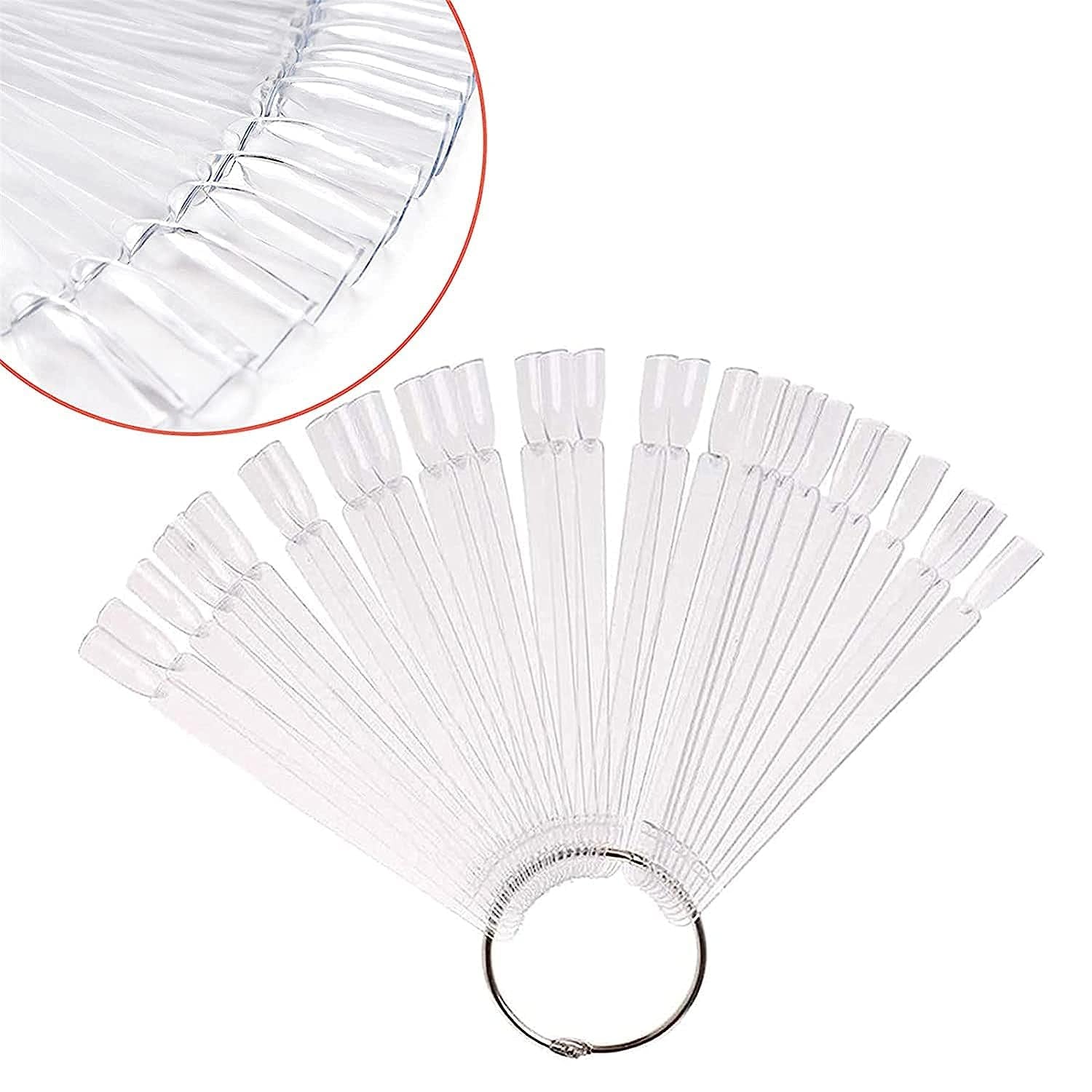 Espositore per unghie, 40 stick di smalto artificiale, capsule, pratico ventaglio, nail art