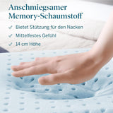 Cuscino LUCID memory foam con gel 40x60 cm - traspirante - effetto rinfrescante - fodera lavabile - cuscino certificato Oeko-Tex, bianco
