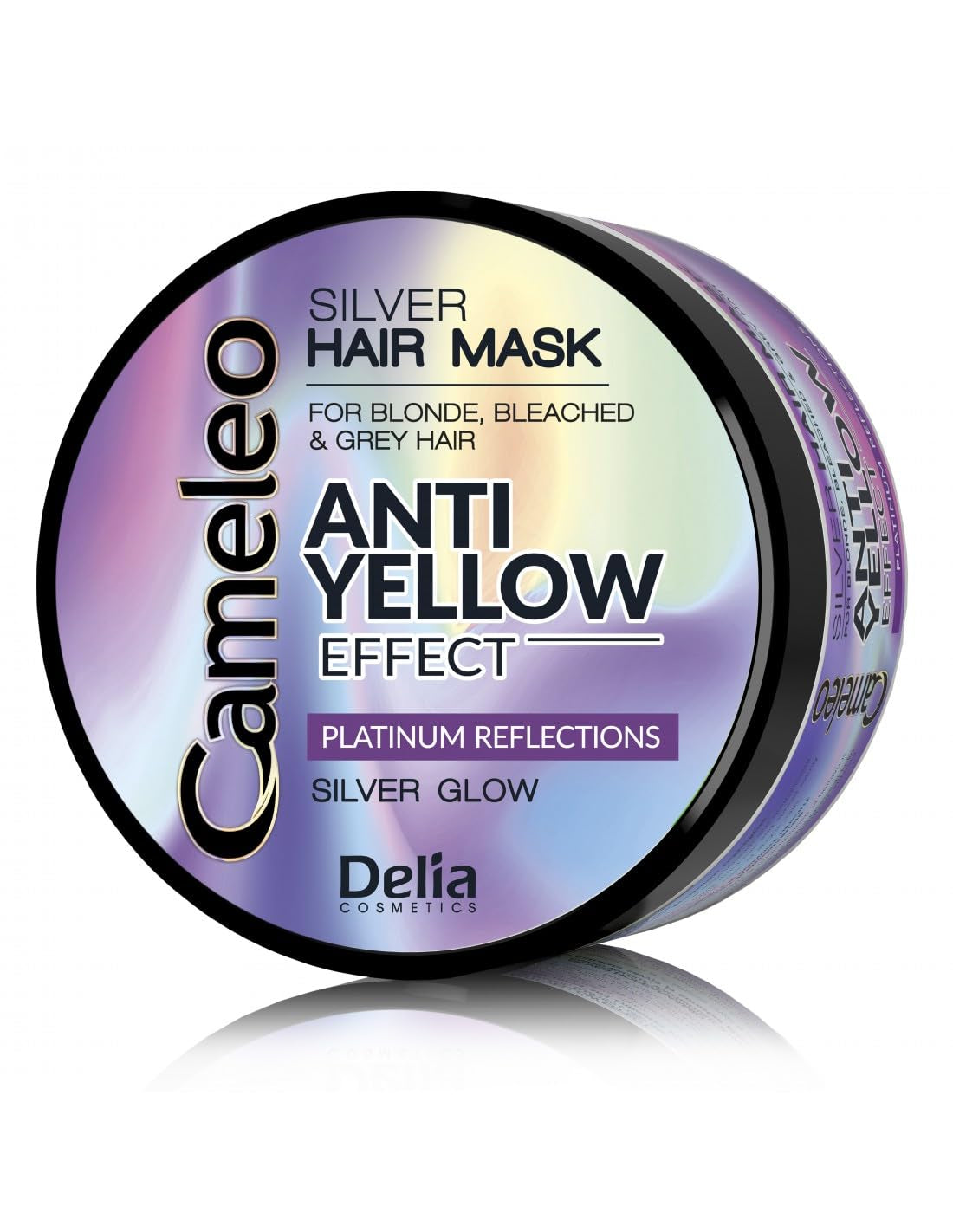 Cameleo - Maschera Colorante Argento - No Effetto Giallo - Trattamento Viola e Protezione Colore per Capelli Biondi, Grigi, Bianchi - Tonalità Platino - Protezione UV - Senza Parabeni - 200ml Naty Shop Hair Mask Default Title