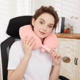 TALLGO Cuscino da Viaggio per Collo, Miglior Cuscino per Aereo in Memory Foam per Poggiatesta, Morbido Cuscino Regolabile per Aereo, Auto e Casa, Cuscini Ortopedici Cervicali Rosa Naty Shop