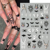 JMEOWIO Adesivo per unghie Halloween 6 Adesivo per nail art colorato Adesivo per unghie Decorazione per decorazione unghie Design per unghie