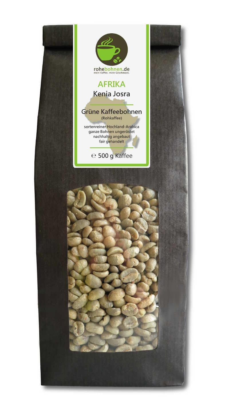 Caffè crudo - Caffè verde Kenya, India, Brasile (confezione ridotta caffè verde in grani 3x500g) - Certificato GMP