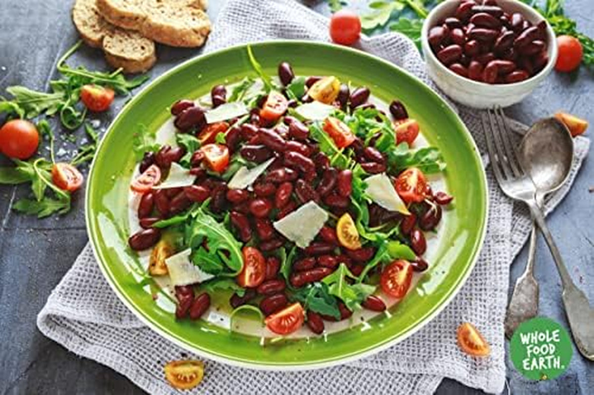 Fagioli rossi Wholefood Earth Organic 1kg Crudo | Vegano | Non OGM | Rosso scuro | Ricco di fibre | Ricco di proteine ​​| Certificato biologico