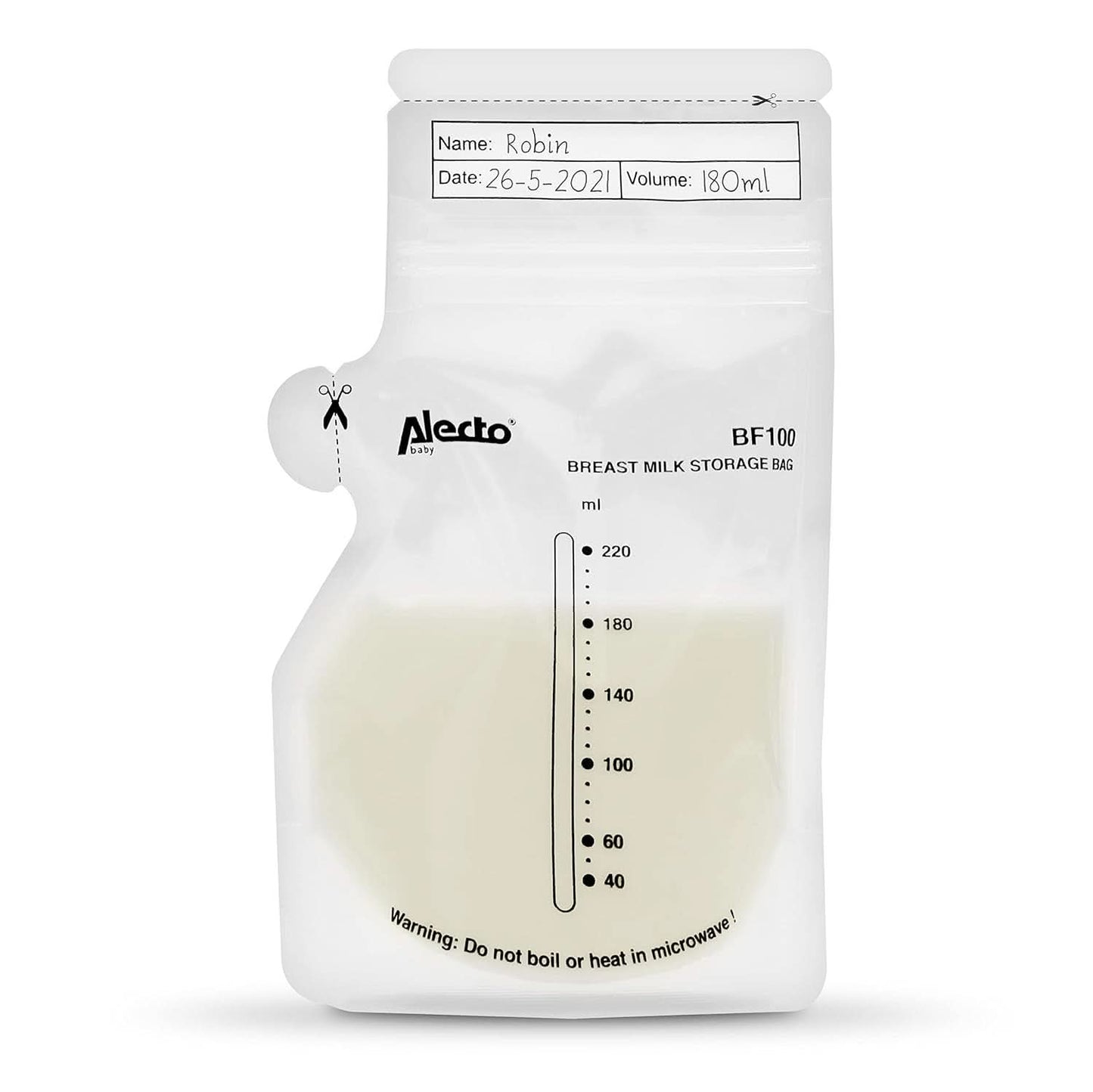 BF100 Borsa conservazione latte materno - Borsa per latte materno - capacità 220 Ml - 100 pezzi - Trasparente Accessori Alimentazione e Allattamento Bebe Naty Shop