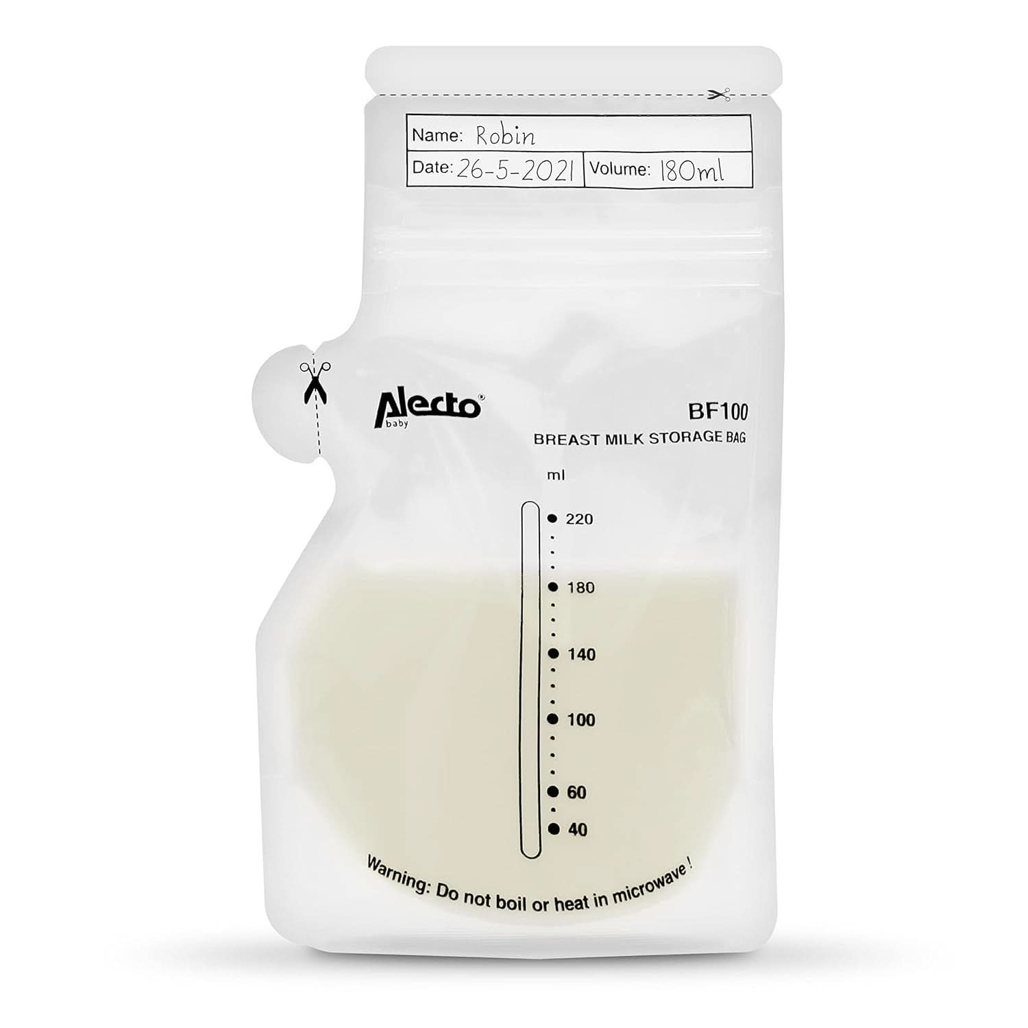 BF100 Borsa conservazione latte materno - Borsa per latte materno - capacità 220 Ml - 100 pezzi - Trasparente Accessori Alimentazione e Allattamento Bebe Naty Shop