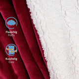 Komfortec accogliente coperta 150X200 Cm, soffice coperta in pile certificata Oeko-Tex, calda coperta sherpa per il divano, coperta spessa per il divano, Letti e coperte bordeaux Besuche den Komfortec-Store