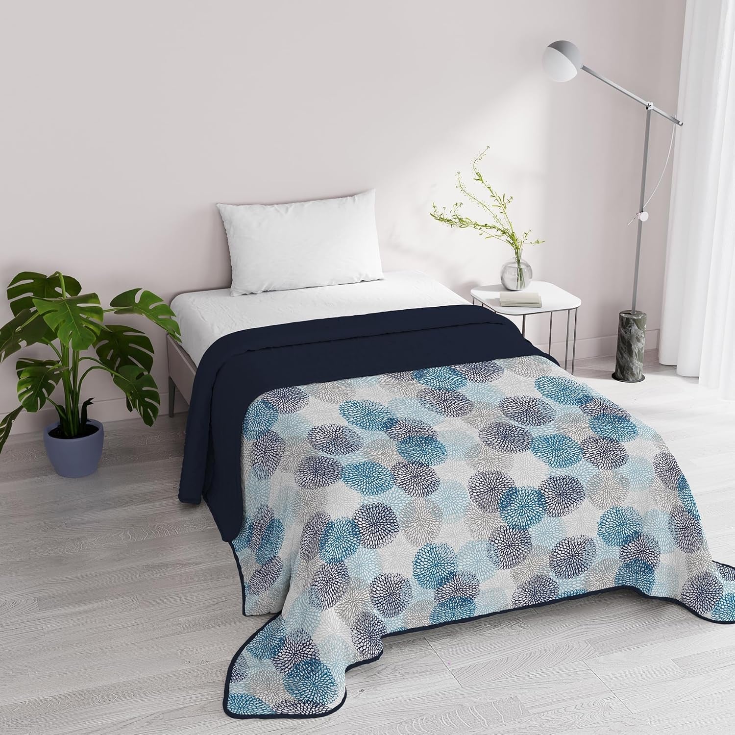 Fantasy Biancheria Da Letto Italiana Microfibra Estiva 1,5 Letti Murrine Trapunte E Trapunte Naty Shop Cuffie Doccia Blu 1 Posto E Mezzo