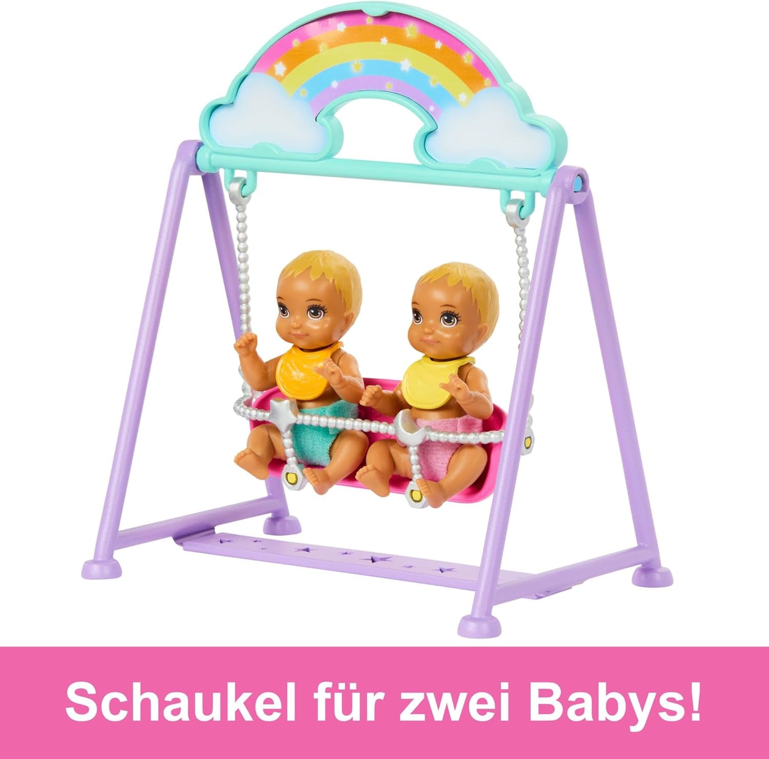 Barbie Skipper bambola e cameretta con accessori, include bambole gemelle, 1 culla, 1 altalena, 1 sedia a dondolo e altro ancora, HXM99 Naty Shop Dolls