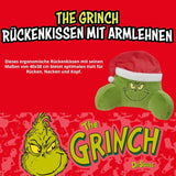 Cuscino Grinch - Cuscino per la Schiena per Letto e Divano, Supporto per la Schiena con Braccioli, Cuscino da Lettura per Schiena, Collo e Testa, Verde, 40 x 38 cm