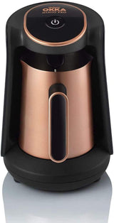 Arzum Okka Minio Caffettiera Turca, Moka, 1-4 Tazze, Pentola in Acciaio Inossidabile da 300 ml, Protezione Antiversamento, Sistema di Infusione Intelligente, Pentola Lavabile, 480 W, Rame