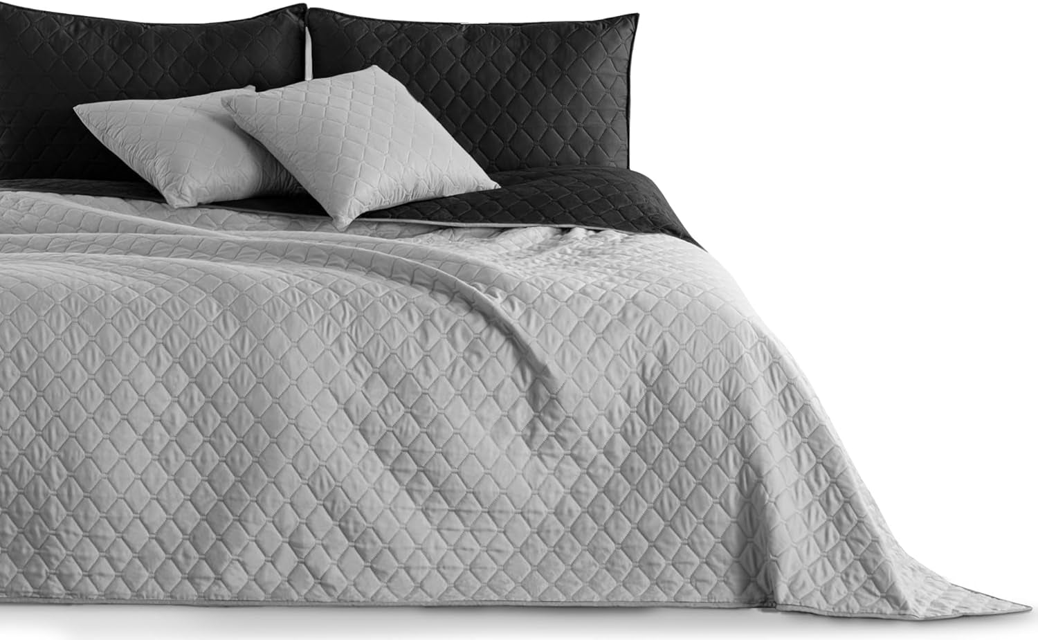 Decoking Copriletto 200 X 220 Cm Grafite Antracite Grigio Argento Copriletto double face di facile manutenzione Axel Letti e Coperte Besuche den DecoKing-Store Axel Argento Nero 200 X 220 Cm