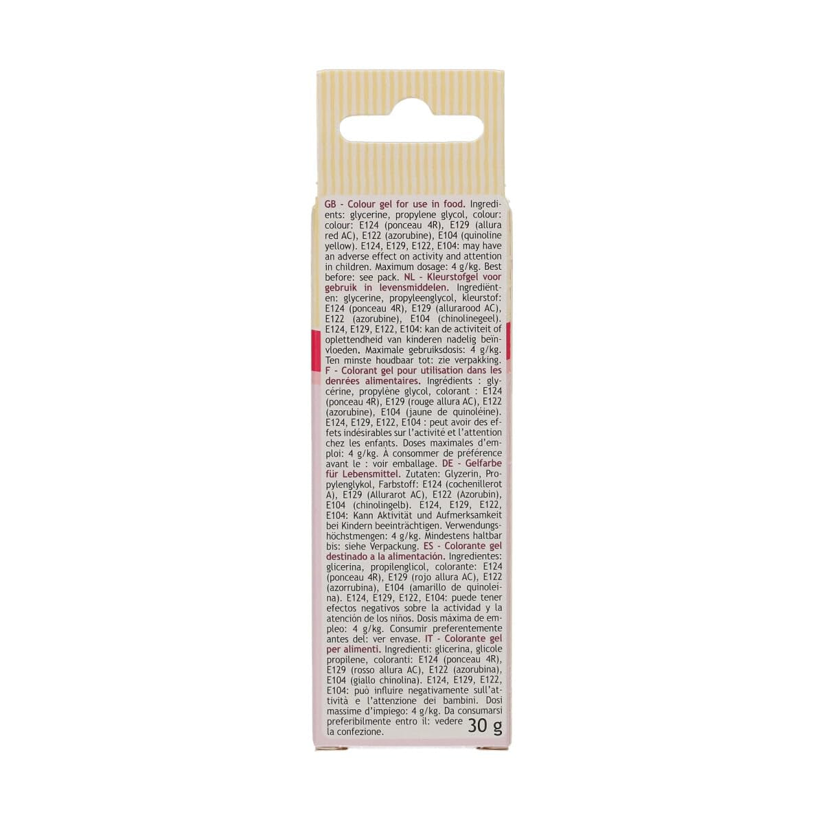 Colorante alimentare Funcakes, gel rosso: colorante alimentare altamente concentrato per pasta, panna, fondente e marzapane. Dosaggio facile. Una sola goccia per creare colori vivaci. Halal. 30 g.