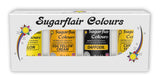 Sugarflair Pasta colorante alimentare giallo set da 4 pasta colorante alimentare fondente marzapane pasta di zucchero crema al burro e altro ancora: narciso giallo canarino crema uovo melone set da 4