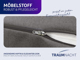Cuscino da lettura Traumnacht Cozy Back Cushion, 70 x 40 cm grigio scuro, rivestimento sfoderabile e lavabile in 100% poliestere, pratica tasca laterale, certificato Oeko-Tex, prodotto secondo gli standard di qualità tedeschi