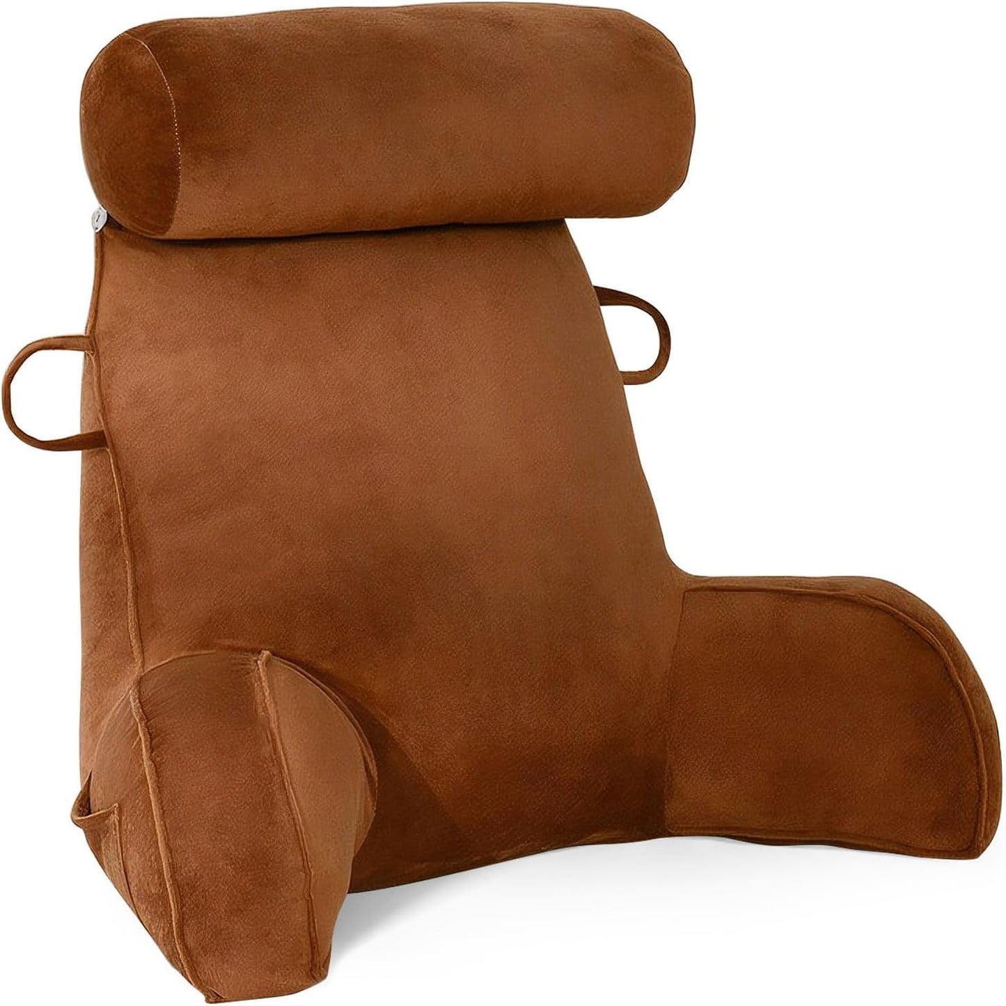Cuscino da lettura XL per letto e divano con paranuca staccabile, cuscino per la schiena ideale per adulti con memory foam per leggere, lavorare, giocare, guardare la TV, rilassarsi (Grigio)
