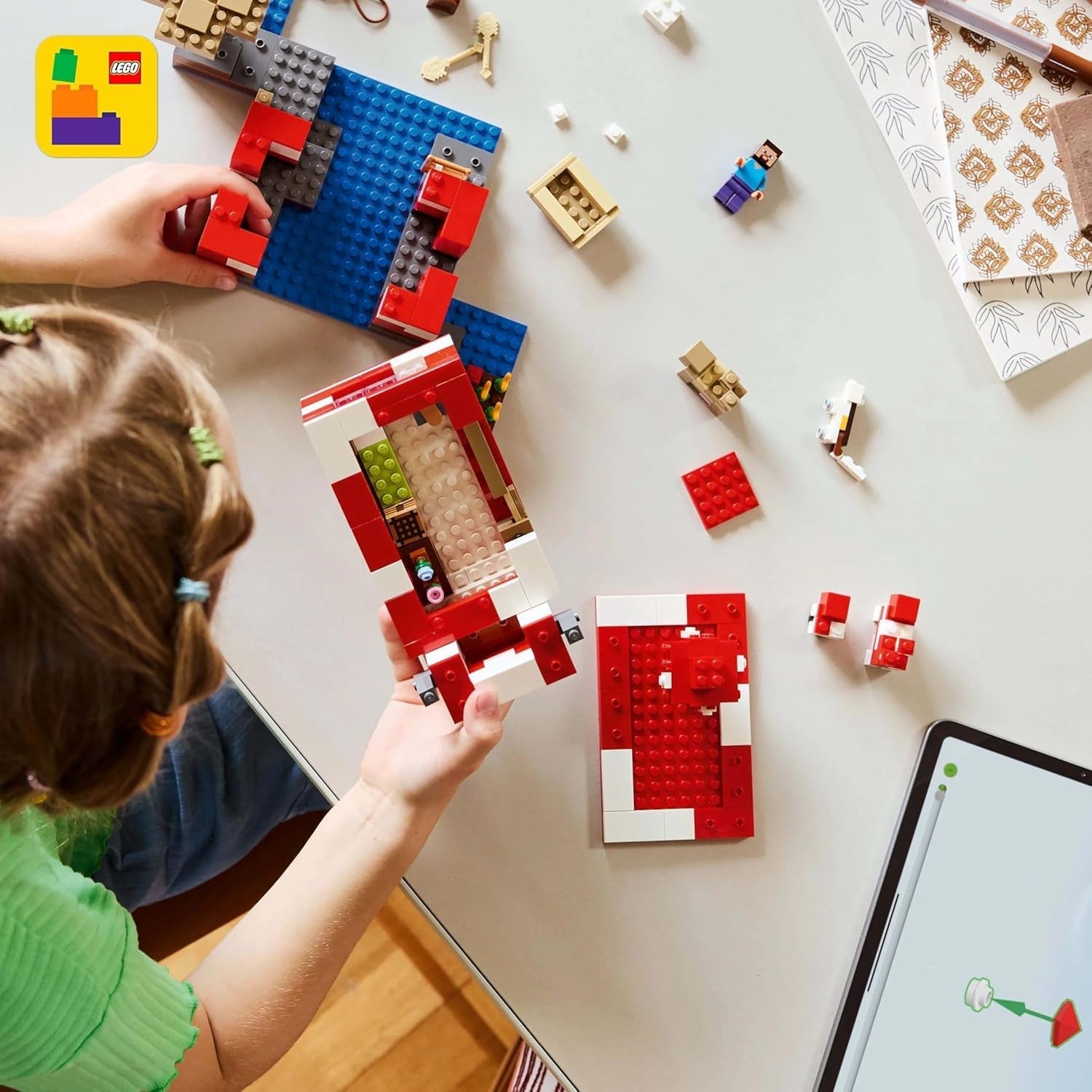 LEGO Minecraft The Mushroom Cow House Videogioco da costruzione giocattolo modello Mushroom Land con minifigure Steve e altri personaggi set da gioco per ragazzi e ragazze 8 anni 21270 Set da costruzione Beuche den LEGO-Store
