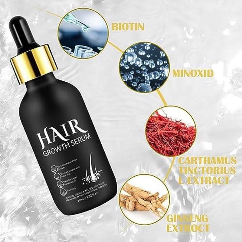 Olio biologico per la crescita dei capelli al 5% - Soluzione per uso esterno - Crescita e ispessimento dei capelli - Per perdita e diradamento dei capelli maschili - Riattiva i follicoli che si restringono - Dispenser a pompa preciso, Cura dei capelli da 60 ml Naty Shop